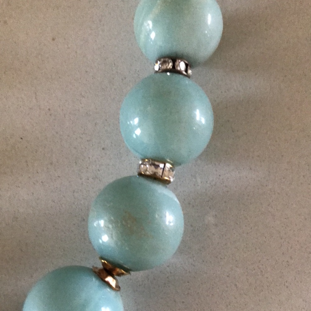 Turquoise & Rhinestone Necklace - Picture 6 of 8